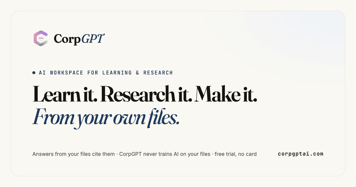 CorpGPT — an AI workspace for learning and research